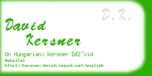 david kersner business card